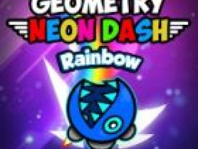 Geometry Neon Dash Rainbow background