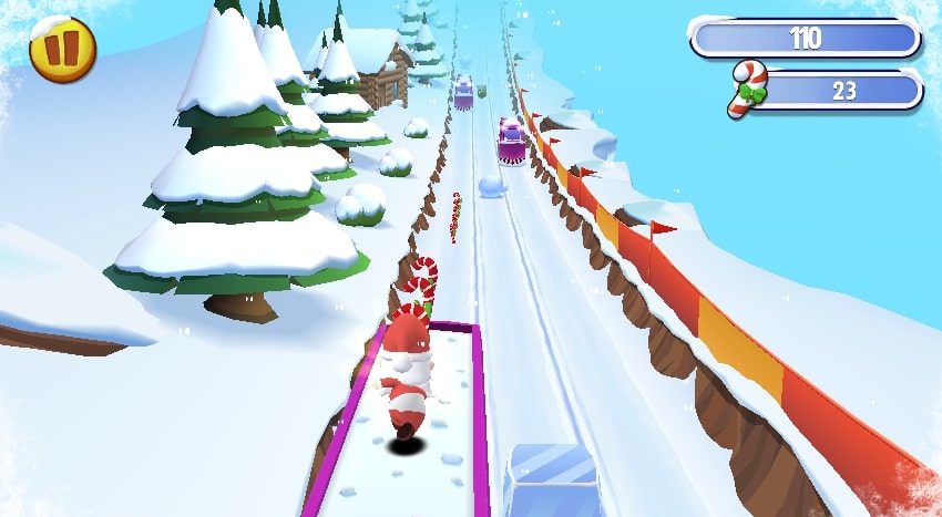 Chase after the thief and get back Santa's candy! - Santa Run - Geodashlite.io