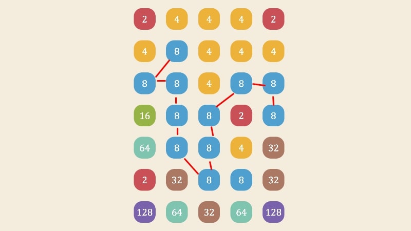 Players can freely connect numbers together in any direction in Merge Infinity game at Geodashlite.io