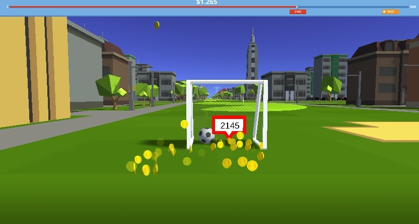 When the player kicks the ball into the net, the player's bonus will be doubled in Orbit Kick game on geodashlite.io