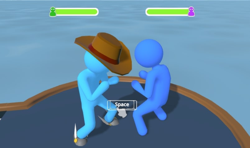 Your giant stickman is fighting the server in Giant Rush game at Geodashlite.io